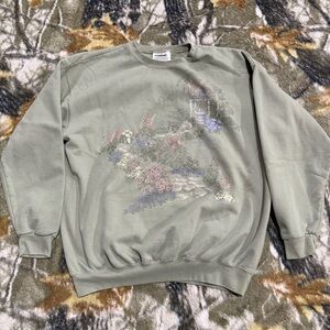 Vintage Northern Reflections Sweater Garden Print